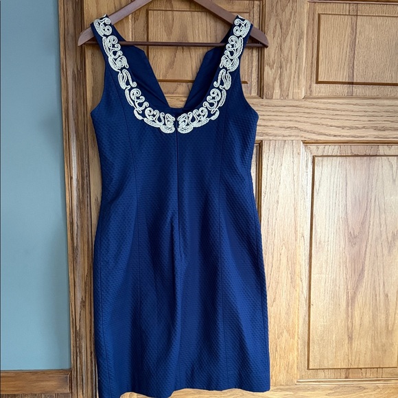 Lilly Pulitzer Blue Dress with Cream Accents - Picture 2 of 4
